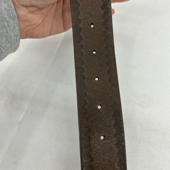 GUESS Woman's Brown Leather Belt w/ Turquoise Buckle Size Large Western Vintage - Picture 8 of 16